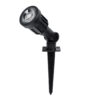 GloboStar® GARDENINI 61543 Καρφωτό Φωτιστικό Σποτ Κήπου LED 5W 650lm 38° DC 24V IP68 Υψηλής Αντοχής ABS IK06 Φ5.5 x Υ13.5cm – Θερμό Λευκό 2700K Dimmable – Μαύρο – Bridgelux Chip – 3 Years Warranty