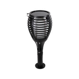 GloboStar® FIAMMA 61549 Αυτόνομο Ηλιακό Καρφωτό Φωτιστικό Κήπου LED SMD 2W 80lm με Ενσωματωμένη Μπαταρία 1500mAh – Φωτοβολταϊκό Πάνελ – Αισθητήρα Ημέρας-Νύχτας Φαναράκι Κήπου – Εφέ Φλόγας Διακοσμητικό – Αδιάβροχο IP65 – 1800K Φ10 x Υ55cm – 2 Χρόνια Εγγύηση