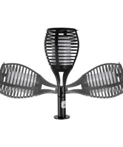 GloboStar® FIAMMA 61549 Αυτόνομο Ηλιακό Καρφωτό Φωτιστικό Κήπου LED SMD 2W 80lm με Ενσωματωμένη Μπαταρία 1500mAh – Φωτοβολταϊκό Πάνελ – Αισθητήρα Ημέρας-Νύχτας Φαναράκι Κήπου – Εφέ Φλόγας Διακοσμητικό – Αδιάβροχο IP65 – 1800K Φ10 x Υ55cm – 2 Χρόνια Εγγύηση