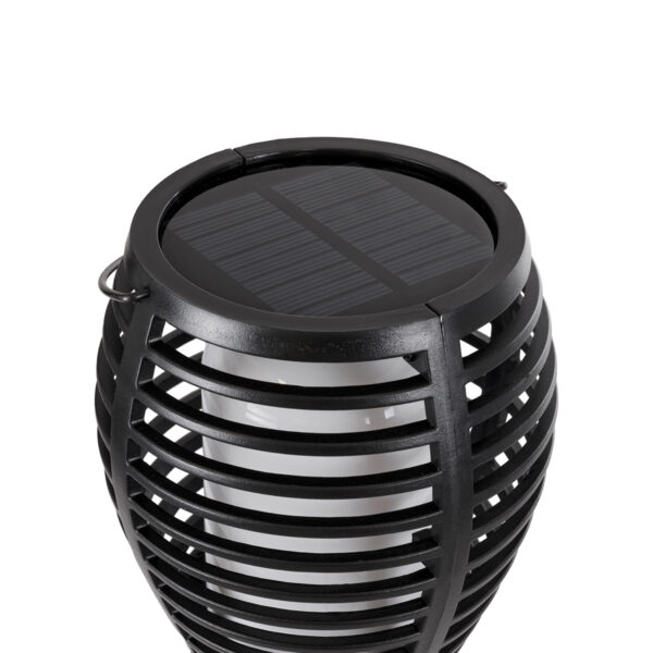 GloboStar® FIAMMA 61549 Αυτόνομο Ηλιακό Καρφωτό Φωτιστικό Κήπου LED SMD 2W 80lm με Ενσωματωμένη Μπαταρία 1500mAh – Φωτοβολταϊκό Πάνελ – Αισθητήρα Ημέρας-Νύχτας Φαναράκι Κήπου – Εφέ Φλόγας Διακοσμητικό – Αδιάβροχο IP65 – 1800K Φ10 x Υ55cm – 2 Χρόνια Εγγύηση