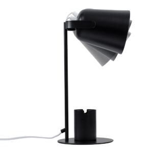 GloboStar® PENCASE 61563 Μοντέρνο Επιτραπέζιο Φωτιστικό Γραφείου – Πορτατίφ – Μονόφωτο 1 x E27 Μαύρο Μεταλλικό Καμπάνα με Διακόπτη On/Off – Μολυβοθήκη & Βάση Τηλεφώνου – L12 x W15 x H38cm