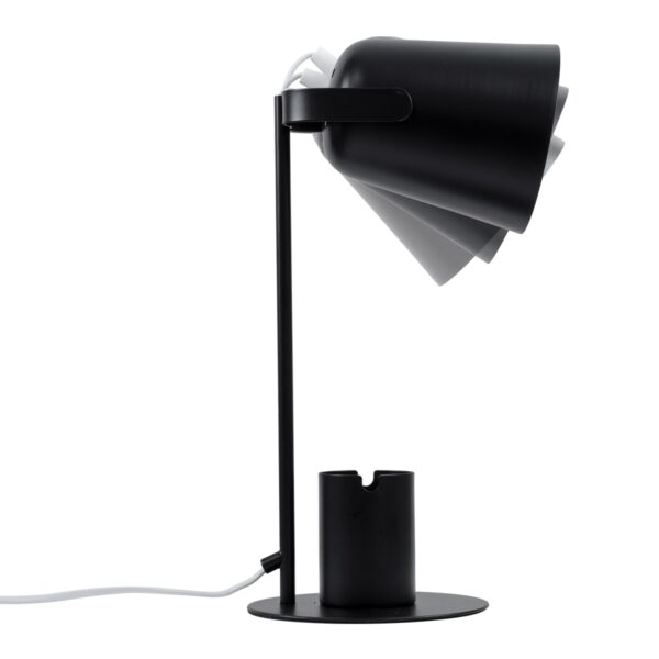 GloboStar® PENCASE 61563 Μοντέρνο Επιτραπέζιο Φωτιστικό Γραφείου – Πορτατίφ – Μονόφωτο 1 x E27 Μαύρο Μεταλλικό Καμπάνα με Διακόπτη On/Off – Μολυβοθήκη & Βάση Τηλεφώνου – L12 x W15 x H38cm