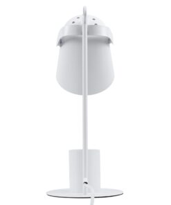 GloboStar® PENCASE 61564 Μοντέρνο Επιτραπέζιο Φωτιστικό Γραφείου – Πορτατίφ – Μονόφωτο 1 x E27 Λευκό Μεταλλικό Καμπάνα με Διακόπτη On/Off – Μολυβοθήκη & Βάση Τηλεφώνου – L12 x W15 x H38cm