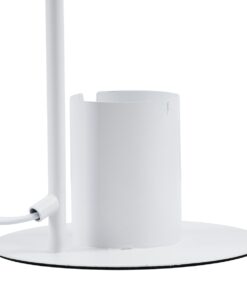 GloboStar® PENCASE 61564 Μοντέρνο Επιτραπέζιο Φωτιστικό Γραφείου – Πορτατίφ – Μονόφωτο 1 x E27 Λευκό Μεταλλικό Καμπάνα με Διακόπτη On/Off – Μολυβοθήκη & Βάση Τηλεφώνου – L12 x W15 x H38cm