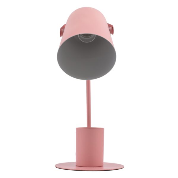 GloboStar® PENCASE 61565 Μοντέρνο Επιτραπέζιο Φωτιστικό Γραφείου – Πορτατίφ – Μονόφωτο 1 x E27 Ροζ Μεταλλικό Καμπάνα με Διακόπτη On/Off – Μολυβοθήκη & Βάση Τηλεφώνου – L12 x W15 x H38cm