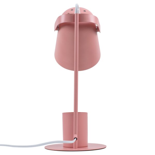 GloboStar® PENCASE 61565 Μοντέρνο Επιτραπέζιο Φωτιστικό Γραφείου – Πορτατίφ – Μονόφωτο 1 x E27 Ροζ Μεταλλικό Καμπάνα με Διακόπτη On/Off – Μολυβοθήκη & Βάση Τηλεφώνου – L12 x W15 x H38cm