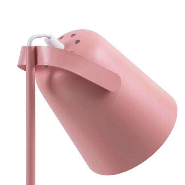 GloboStar® PENCASE 61565 Μοντέρνο Επιτραπέζιο Φωτιστικό Γραφείου – Πορτατίφ – Μονόφωτο 1 x E27 Ροζ Μεταλλικό Καμπάνα με Διακόπτη On/Off – Μολυβοθήκη & Βάση Τηλεφώνου – L12 x W15 x H38cm