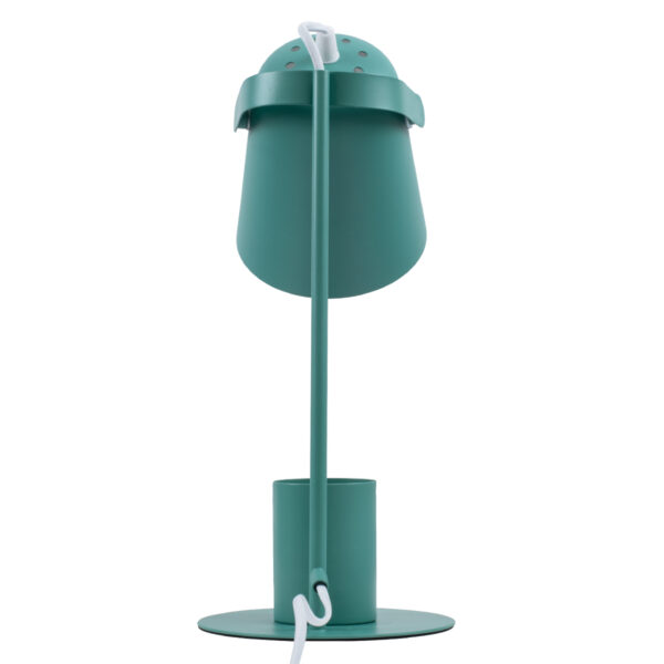 GloboStar® PENCASE 61566 Μοντέρνο Επιτραπέζιο Φωτιστικό Γραφείου – Πορτατίφ – Μονόφωτο 1 x E27 Πράσινο Μεταλλικό Καμπάνα με Διακόπτη On/Off – Μολυβοθήκη & Βάση Τηλεφώνου – L12 x W15 x H38cm
