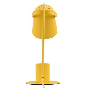 GloboStar® PENCASE 61567 Μοντέρνο Επιτραπέζιο Φωτιστικό Γραφείου – Πορτατίφ – Μονόφωτο 1 x E27 Κίτρινο Μεταλλικό Καμπάνα με Διακόπτη On/Off – Μολυβοθήκη & Βάση Τηλεφώνου – L12 x W15 x H38cm