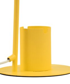GloboStar® PENCASE 61567 Μοντέρνο Επιτραπέζιο Φωτιστικό Γραφείου – Πορτατίφ – Μονόφωτο 1 x E27 Κίτρινο Μεταλλικό Καμπάνα με Διακόπτη On/Off – Μολυβοθήκη & Βάση Τηλεφώνου – L12 x W15 x H38cm