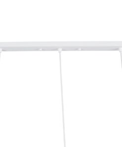 GloboStar® EIFFEL 61570 Vintage Κρεμαστό Φωτιστικό Οροφής Τρίφωτο 3 x E27 Λευκό Μεταλλικό Πλέγμα με Λευκό Ύφασμα Μ68 x Π25 x Υ130cm