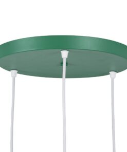 GloboStar® AVA 61575 Μοντέρνο Κρεμαστό Φωτιστικό Οροφής Τρίφωτο 3 x E27 Πράσινο Κυπαρισσί Μεταλλικό Καμπάνα με Ξύλινη Λεπτομέρεια Φ35 x Υ130cm