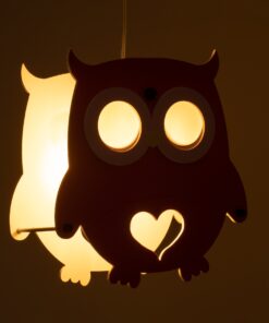 GloboStar® OWL 61576 Μοντέρνο Παιδικό Κρεμαστό Φωτιστικό Οροφής Μονόφωτο 1 x E27 Κόκκινο PVC Φιγούρα Κουκουβάγια Μ29.5 x Π15.5 x Υ30.5cm