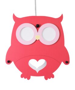 GloboStar® OWL 61576 Μοντέρνο Παιδικό Κρεμαστό Φωτιστικό Οροφής Μονόφωτο 1 x E27 Κόκκινο PVC Φιγούρα Κουκουβάγια Μ29.5 x Π15.5 x Υ30.5cm