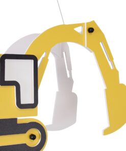 GloboStar® EXCAVATOR 61579 Μοντέρνο Παιδικό Κρεμαστό Φωτιστικό Οροφής Μονόφωτο 1 x E27 Κίτρινο PVC Φιγούρα Εκσκαφέας-Φαγάνα Μ45 x Π15.5 x Υ27cm