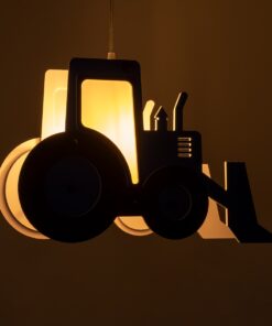 GloboStar® TRACTOR 61580 Μοντέρνο Παιδικό Κρεμαστό Φωτιστικό Οροφής Μονόφωτο 1 x E27 Μπλε PVC Φιγούρα Τρακτέρ-Φαγάνα Μ40 x Π15.5 x Υ26.5cm