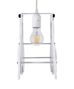 GloboStar® TRACTOR 61580 Μοντέρνο Παιδικό Κρεμαστό Φωτιστικό Οροφής Μονόφωτο 1 x E27 Μπλε PVC Φιγούρα Τρακτέρ-Φαγάνα Μ40 x Π15.5 x Υ26.5cm