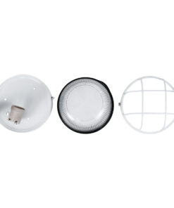 GloboStar® BOATLIGHT 61585 Vintage Industrial Φωτιστικό Τοίχου – Απλίκα – Καραβοχελώνα Εξωτερικού Χώρου Μονόφωτο 1 x E27 AC220-240V Αδιάβροχο IP65 – Σώμα Αλουμινίου & Tempered Glass – Φ17.5 x Υ9cm – Λευκό – Στρόγγυλο – 5 Years Warranty