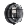 GloboStar® BOATLIGHT 61586 Vintage Industrial Φωτιστικό Τοίχου – Απλίκα – Καραβοχελώνα Εξωτερικού Χώρου Μονόφωτο 1 x E27 AC220-240V Αδιάβροχο IP65 – Σώμα Αλουμινίου & Tempered Glass – Φ17.5 x Υ9cm – Μαύρο – Στρόγγυλο – 5 Years Warranty