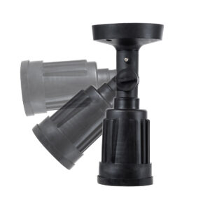GloboStar® GRASEDO 61615 Βάση Κήπου με Ντουί E27 για Λάμπα Σποτ PAR38 – Αδιάβροχη IP67 – Υψηλής Αντοχής ABS – VDE Certified – Φ9.5 x Υ22cm – Μαύρο – 5 Years Warranty