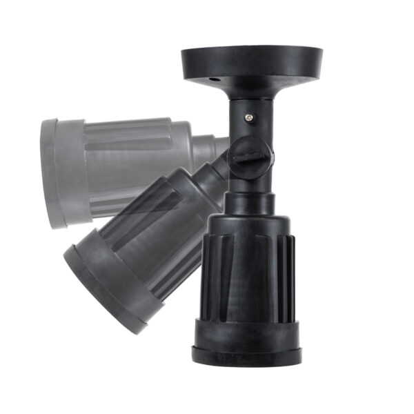 GloboStar® GRASEDO 61615 Βάση Κήπου με Ντουί E27 για Λάμπα Σποτ PAR38 – Αδιάβροχη IP67 – Υψηλής Αντοχής ABS – VDE Certified – Φ9.5 x Υ22cm – Μαύρο – 5 Years Warranty