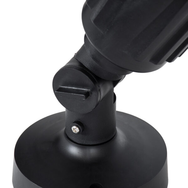 GloboStar® GRASEDO 61615 Βάση Κήπου με Ντουί E27 για Λάμπα Σποτ PAR38 – Αδιάβροχη IP67 – Υψηλής Αντοχής ABS – VDE Certified – Φ9.5 x Υ22cm – Μαύρο – 5 Years Warranty
