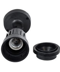 GloboStar® GRASEDO 61615 Βάση Κήπου με Ντουί E27 για Λάμπα Σποτ PAR38 – Αδιάβροχη IP67 – Υψηλής Αντοχής ABS – VDE Certified – Φ9.5 x Υ22cm – Μαύρο – 5 Years Warranty