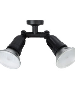 GloboStar® GRASEDO 61616 Βάση Κήπου με 2 Ντουί E27 για Λάμπες Σποτ PAR38 – Αδιάβροχη IP67 – Υψηλής Αντοχής ABS – VDE Certified – Μ40 x Π9.5 x Υ22cm – Μαύρο – 5 Years Warranty