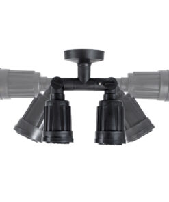 GloboStar® GRASEDO 61616 Βάση Κήπου με 2 Ντουί E27 για Λάμπες Σποτ PAR38 – Αδιάβροχη IP67 – Υψηλής Αντοχής ABS – VDE Certified – Μ40 x Π9.5 x Υ22cm – Μαύρο – 5 Years Warranty