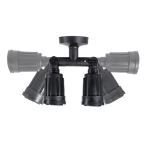 GloboStar® GRASEDO 61616 Βάση Κήπου με 2 Ντουί E27 για Λάμπες Σποτ PAR38 – Αδιάβροχη IP67 – Υψηλής Αντοχής ABS – VDE Certified – Μ40 x Π9.5 x Υ22cm – Μαύρο – 5 Years Warranty