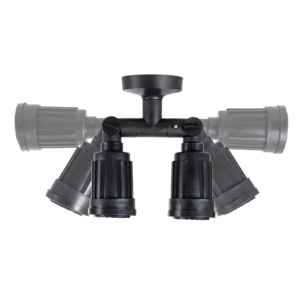 GloboStar® GRASEDO 61616 Βάση Κήπου με 2 Ντουί E27 για Λάμπες Σποτ PAR38 – Αδιάβροχη IP67 – Υψηλής Αντοχής ABS – VDE Certified – Μ40 x Π9.5 x Υ22cm – Μαύρο – 5 Years Warranty
