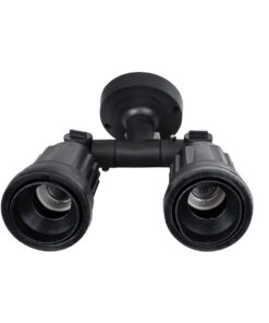 GloboStar® GRASEDO 61616 Βάση Κήπου με 2 Ντουί E27 για Λάμπες Σποτ PAR38 – Αδιάβροχη IP67 – Υψηλής Αντοχής ABS – VDE Certified – Μ40 x Π9.5 x Υ22cm – Μαύρο – 5 Years Warranty