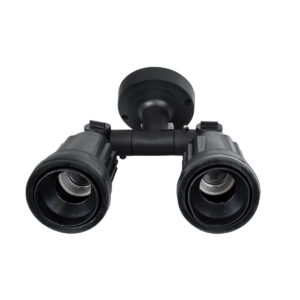 GloboStar® GRASEDO 61616 Βάση Κήπου με 2 Ντουί E27 για Λάμπες Σποτ PAR38 – Αδιάβροχη IP67 – Υψηλής Αντοχής ABS – VDE Certified – Μ40 x Π9.5 x Υ22cm – Μαύρο – 5 Years Warranty