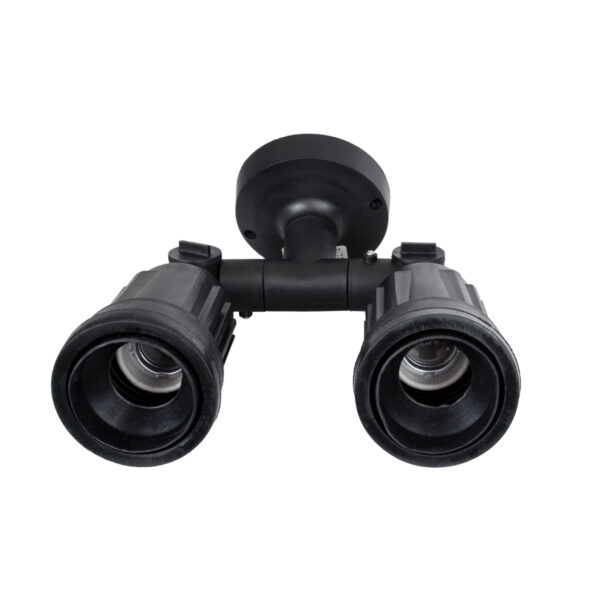 GloboStar® GRASEDO 61616 Βάση Κήπου με 2 Ντουί E27 για Λάμπες Σποτ PAR38 – Αδιάβροχη IP67 – Υψηλής Αντοχής ABS – VDE Certified – Μ40 x Π9.5 x Υ22cm – Μαύρο – 5 Years Warranty