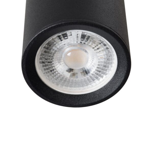 GloboStar® DUCT 61618 Επιφανειακό Στρόγγυλο Φωτιστικό Σποτ Αλουμινίου με Ντουί GU10 VDE Certified AC 220-240V IP44 Φ6 x Υ30cm – Μαύρο – 5 Years Warranty