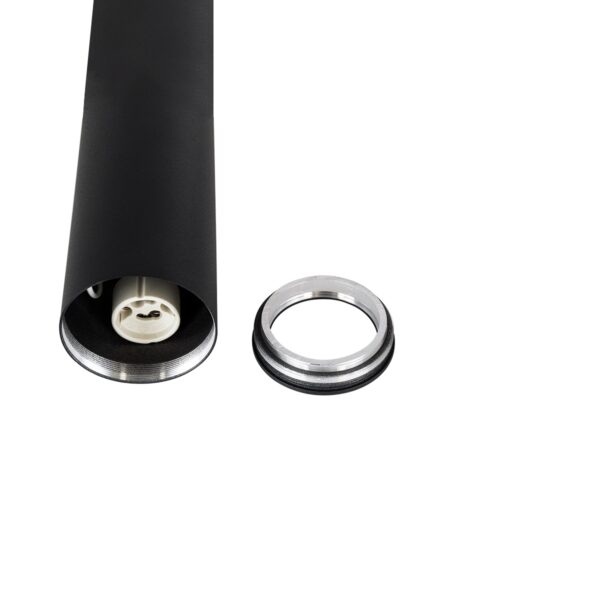 GloboStar® DUCT 61618 Επιφανειακό Στρόγγυλο Φωτιστικό Σποτ Αλουμινίου με Ντουί GU10 VDE Certified AC 220-240V IP44 Φ6 x Υ30cm – Μαύρο – 5 Years Warranty