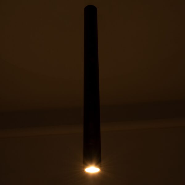 GloboStar® DUCT 61621 Επιφανειακό Στρόγγυλο Φωτιστικό Σποτ Αλουμινίου με Ντουί GU10 VDE Certified AC 220-240V IP44 Φ6 x Υ75cm – Μαύρο – 5 Years Warranty