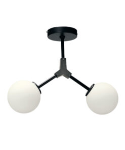 InLight Κρεμαστό φωτιστικό από μαύρο μέταλλο και λευκή οπαλίνα (6167-2-NM)