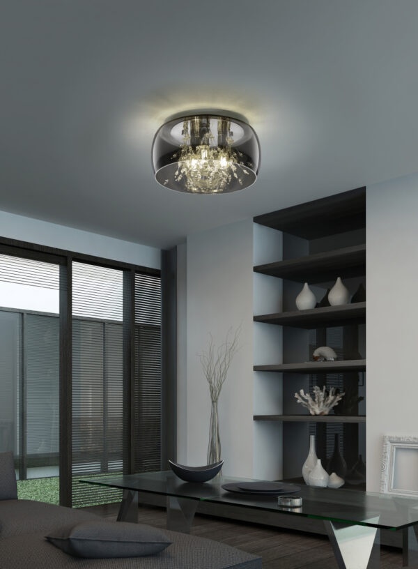 Φωτιστικό Οροφής Trio Lighting CRYSTEL  3x E14 Χρώμιο Γυαλί   – 616700306