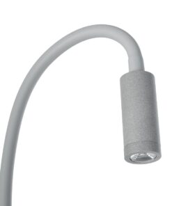 GloboStar® GOOSE 61689 Φωτιστικό Τοίχου – Απλίκα LED 3W 300lm 36° AC 220-240V IP20 – Reading Light – Θερμό Λευκό 2700K Γκρι Αλουμίνιο – Μ6.5 x Π22.5 x Υ23cm – 2 Xρόνια Εγγύηση