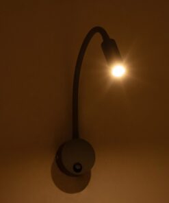 GloboStar® GOOSE 61689 Φωτιστικό Τοίχου – Απλίκα LED 3W 300lm 36° AC 220-240V IP20 – Reading Light – Θερμό Λευκό 2700K Γκρι Αλουμίνιο – Μ6.5 x Π22.5 x Υ23cm – 2 Xρόνια Εγγύηση