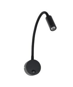 GloboStar® GOOSE 61690 Φωτιστικό Τοίχου – Απλίκα LED 3W 300lm 36° AC 220-240V IP20 – Reading Light – Θερμό Λευκό 2700K Μαύρο Αλουμίνιο – Μ6.5 x Π22.5 x Υ23cm – 2 Xρόνια Εγγύηση