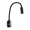 GloboStar® GOOSE 61690 Φωτιστικό Τοίχου – Απλίκα LED 3W 300lm 36° AC 220-240V IP20 – Reading Light – Θερμό Λευκό 2700K Μαύρο Αλουμίνιο – Μ6.5 x Π22.5 x Υ23cm – 2 Xρόνια Εγγύηση