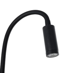 GloboStar® GOOSE 61690 Φωτιστικό Τοίχου – Απλίκα LED 3W 300lm 36° AC 220-240V IP20 – Reading Light – Θερμό Λευκό 2700K Μαύρο Αλουμίνιο – Μ6.5 x Π22.5 x Υ23cm – 2 Xρόνια Εγγύηση