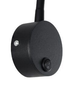 GloboStar® GOOSE 61690 Φωτιστικό Τοίχου – Απλίκα LED 3W 300lm 36° AC 220-240V IP20 – Reading Light – Θερμό Λευκό 2700K Μαύρο Αλουμίνιο – Μ6.5 x Π22.5 x Υ23cm – 2 Xρόνια Εγγύηση