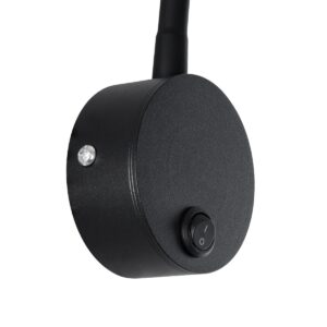 GloboStar® GOOSE 61690 Φωτιστικό Τοίχου – Απλίκα LED 3W 300lm 36° AC 220-240V IP20 – Reading Light – Θερμό Λευκό 2700K Μαύρο Αλουμίνιο – Μ6.5 x Π22.5 x Υ23cm – 2 Xρόνια Εγγύηση