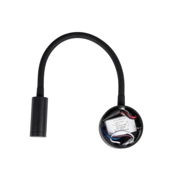 GloboStar® GOOSE 61690 Φωτιστικό Τοίχου – Απλίκα LED 3W 300lm 36° AC 220-240V IP20 – Reading Light – Θερμό Λευκό 2700K Μαύρο Αλουμίνιο – Μ6.5 x Π22.5 x Υ23cm – 2 Xρόνια Εγγύηση
