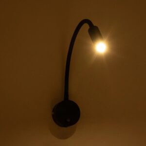 GloboStar® GOOSE 61690 Φωτιστικό Τοίχου – Απλίκα LED 3W 300lm 36° AC 220-240V IP20 – Reading Light – Θερμό Λευκό 2700K Μαύρο Αλουμίνιο – Μ6.5 x Π22.5 x Υ23cm – 2 Xρόνια Εγγύηση