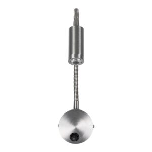 GloboStar® GOOSE 61691 Φωτιστικό Τοίχου – Απλίκα LED 3W 300lm 36° AC 220-240V IP20 – Reading Light – Θερμό Λευκό 2700K Ασημί Αλουμίνιο – Μ6.5 x Π22.5 x Υ23cm – 2 Xρόνια Εγγύηση