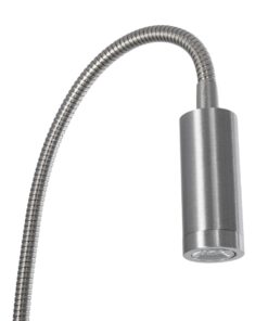 GloboStar® GOOSE 61691 Φωτιστικό Τοίχου – Απλίκα LED 3W 300lm 36° AC 220-240V IP20 – Reading Light – Θερμό Λευκό 2700K Ασημί Αλουμίνιο – Μ6.5 x Π22.5 x Υ23cm – 2 Xρόνια Εγγύηση